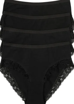 Lot de 4 slips maxi coton et dentelle