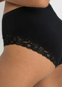 Lot de 4 slips maxi coton et dentelle