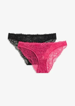 Lot de 2 slips mini en dentelle