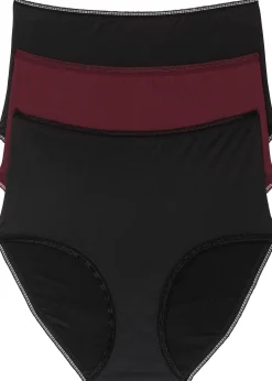 Lot de 3 slips taille haute en microfibre