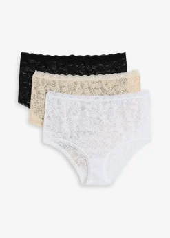Lot de 3 slips taille haute en dentelle