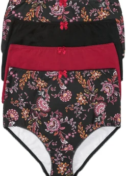 Lot de 4 slips taille haute coton