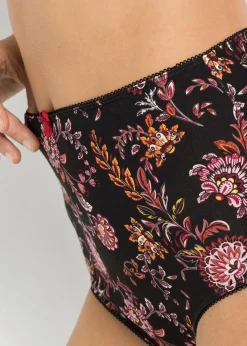 Lot de 4 slips taille haute coton