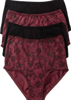 Lot de 4 slips taille haute coton