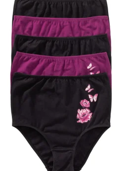 Lot de 5 slips taille haute coton