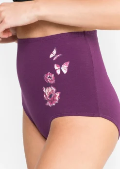 Lot de 5 slips taille haute coton