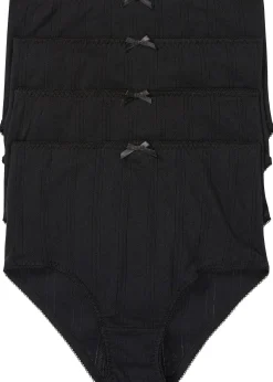 Lot de 4 slips taille haute en coton léger