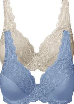 Lot de 2 soutiens-gorge à armatures et dentelle