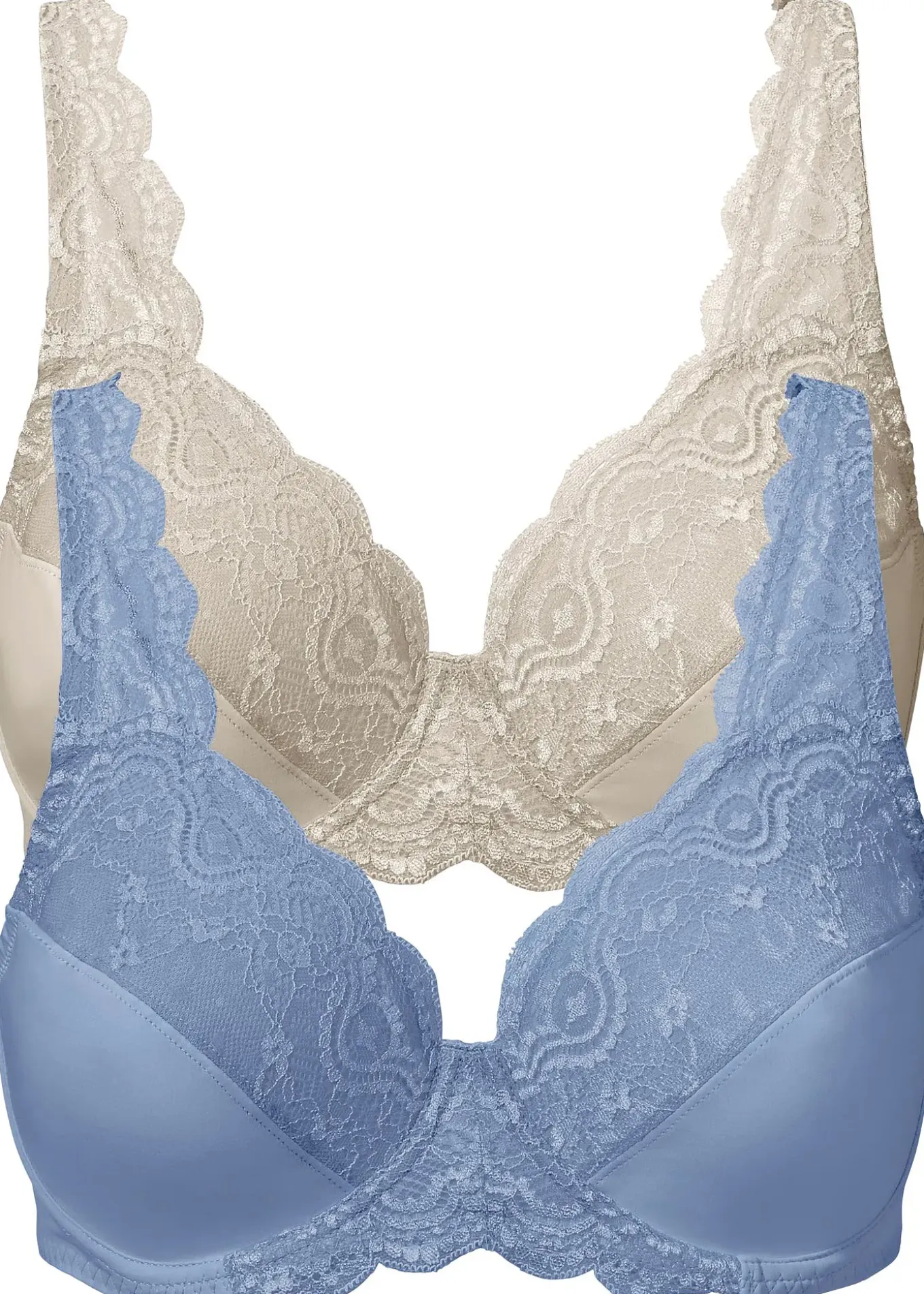 Lot de 2 soutiens-gorge à armatures et dentelle