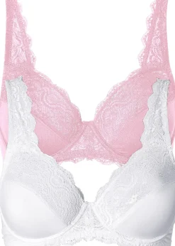 Lot de 2 soutiens-gorge à armatures et dentelle