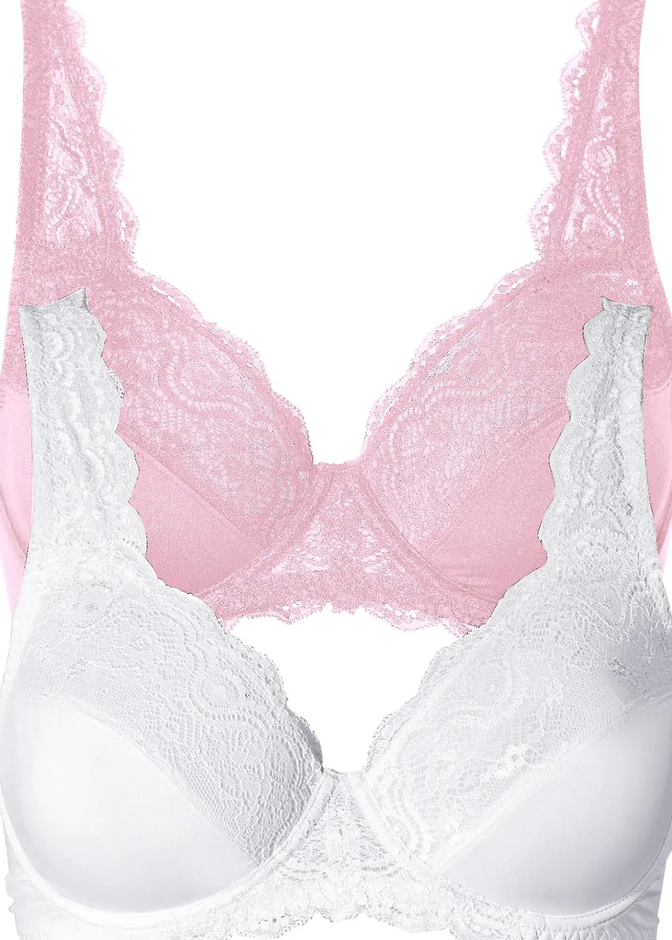 Lot de 2 soutiens-gorge à armatures et dentelle