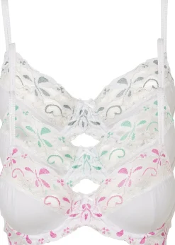 Lot de 3 soutiens-gorge à armatures et dentelle