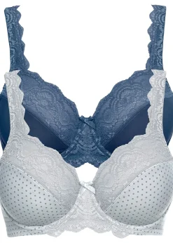 Lot de 2 soutiens-gorge à armatures et dentelle