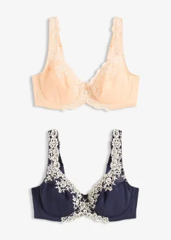 Lot de 2 soutiens-gorge à armatures et dentelle