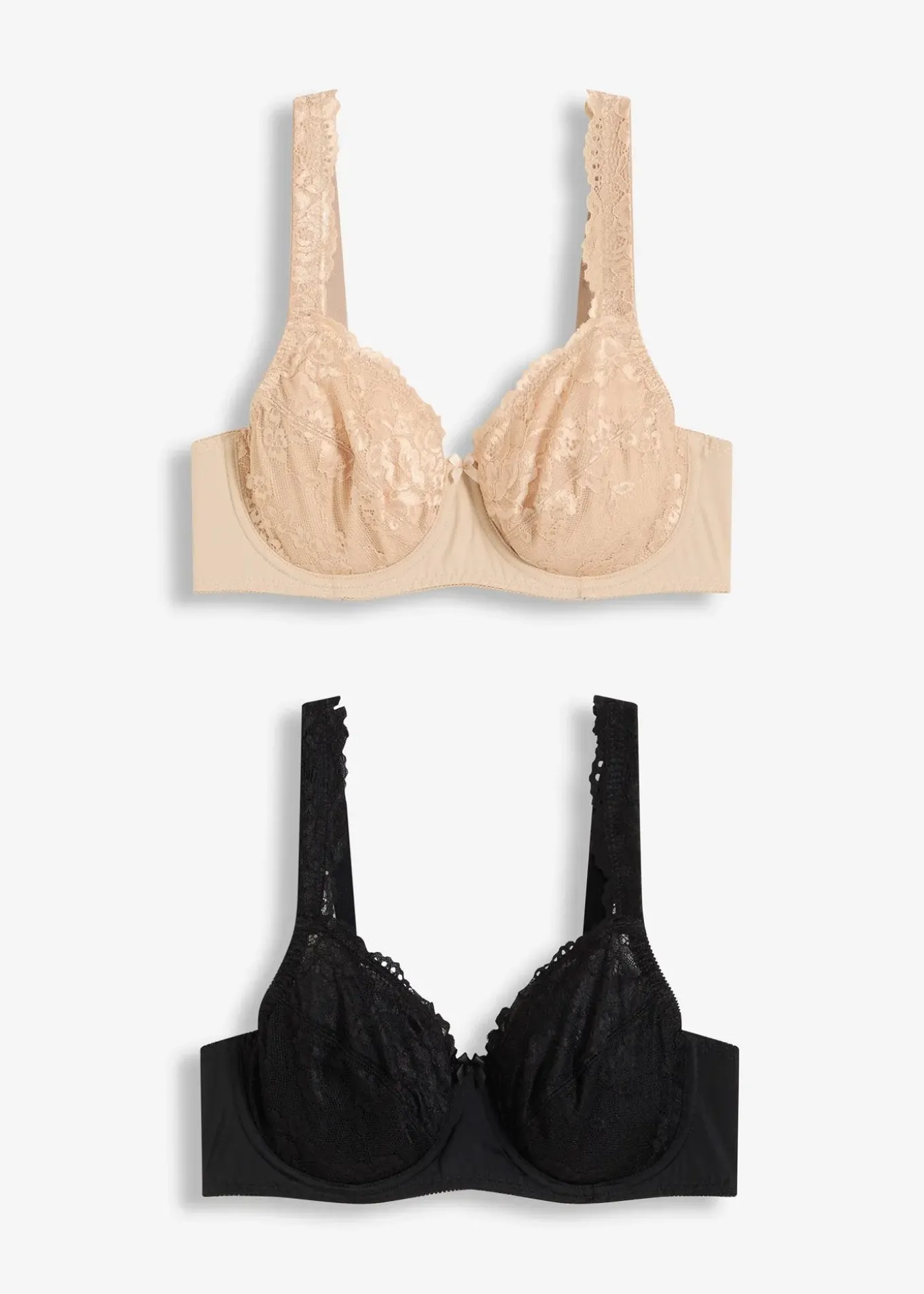 Lot de 2 soutiens-gorge à armatures et dentelle