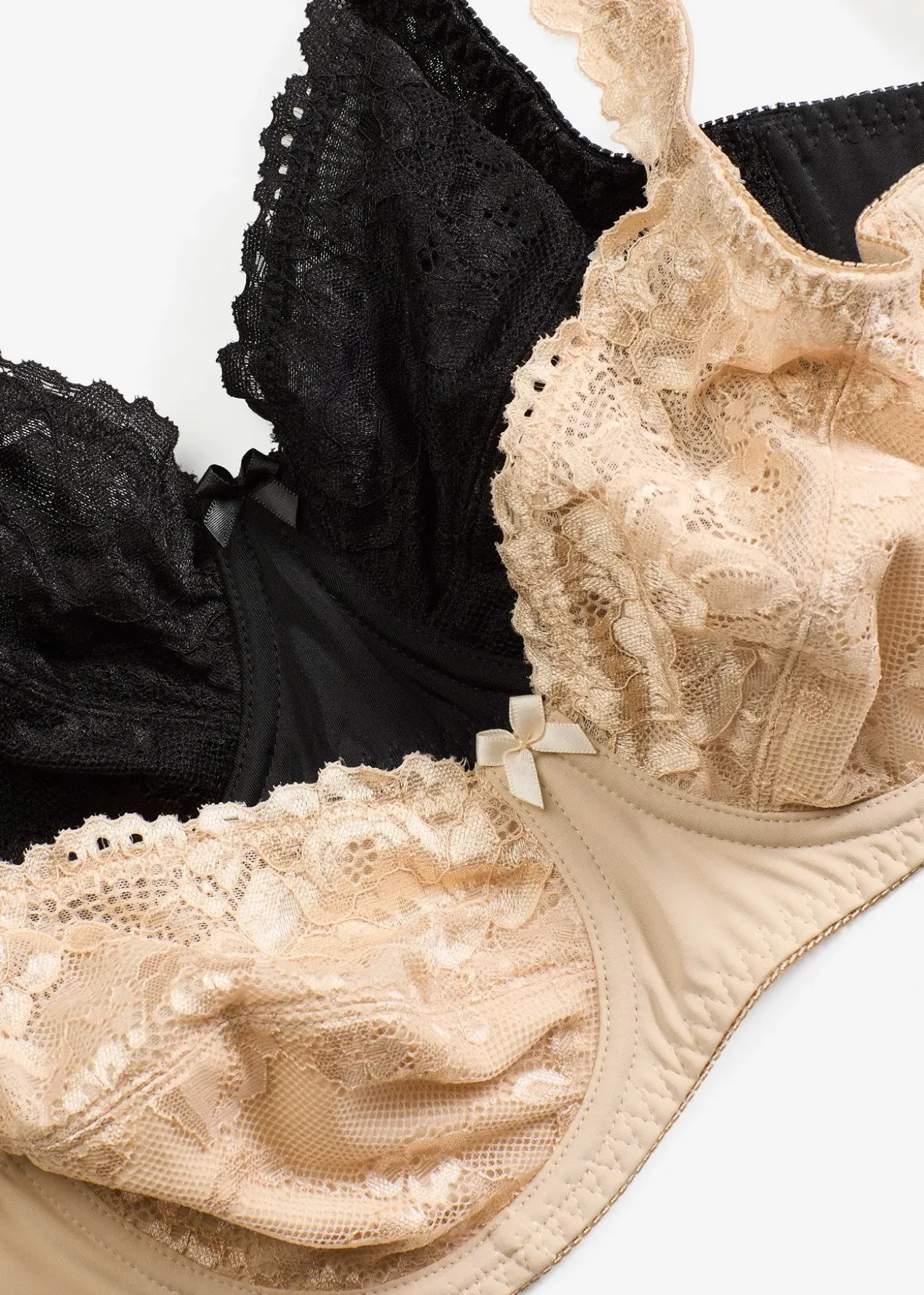 Lot de 2 soutiens-gorge à armatures et dentelle