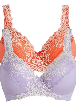 Lot de 2 soutiens-gorge à armatures et dentelle