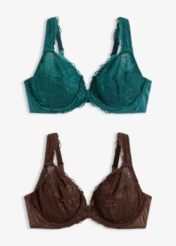 Lot de 2 soutiens-gorge à armatures, détails brillants
