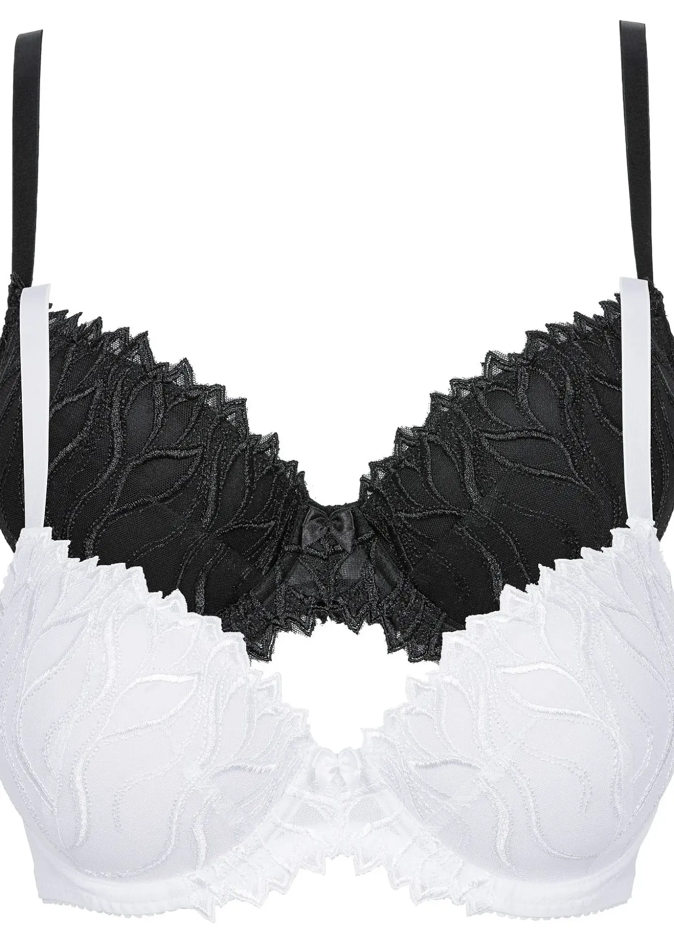 Lot de 2 soutiens-gorge à coques et broderies