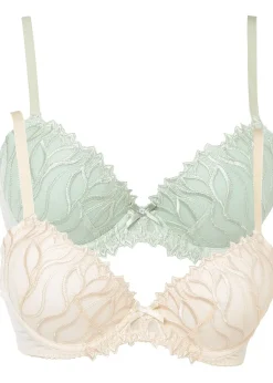 Lot de 2 soutiens-gorge à coques et broderies
