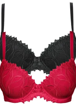 Lot de 2 soutiens-gorge à coques et broderies