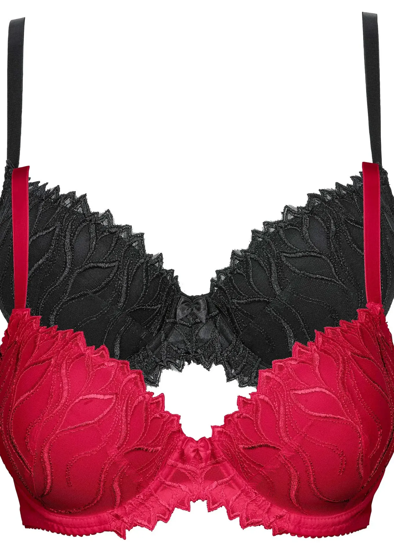 Lot de 2 soutiens-gorge à coques et broderies