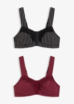 Lot de 2 soutiens-gorge à fermeture devant, sans armatures