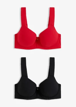 Lot de 2 soutiens-gorge armaturés à coques et dentelle