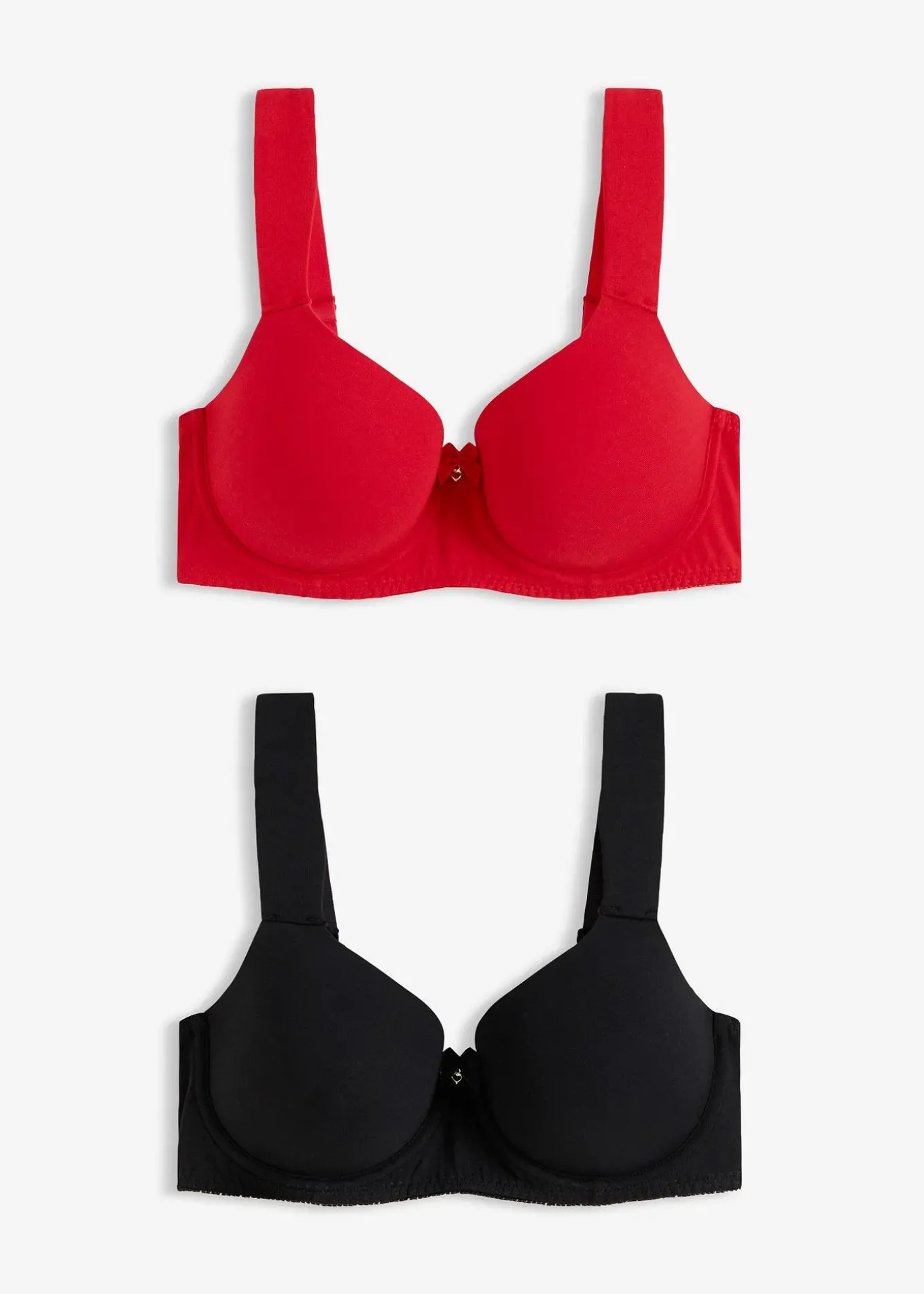 Lot de 2 soutiens-gorge armaturés à coques et dentelle