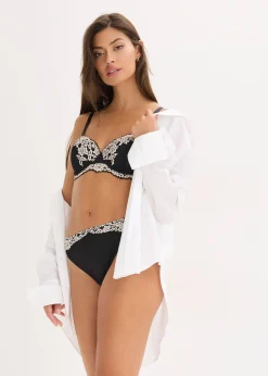 Lot de 2 soutiens-gorge balconnet avec dentelle bicolore