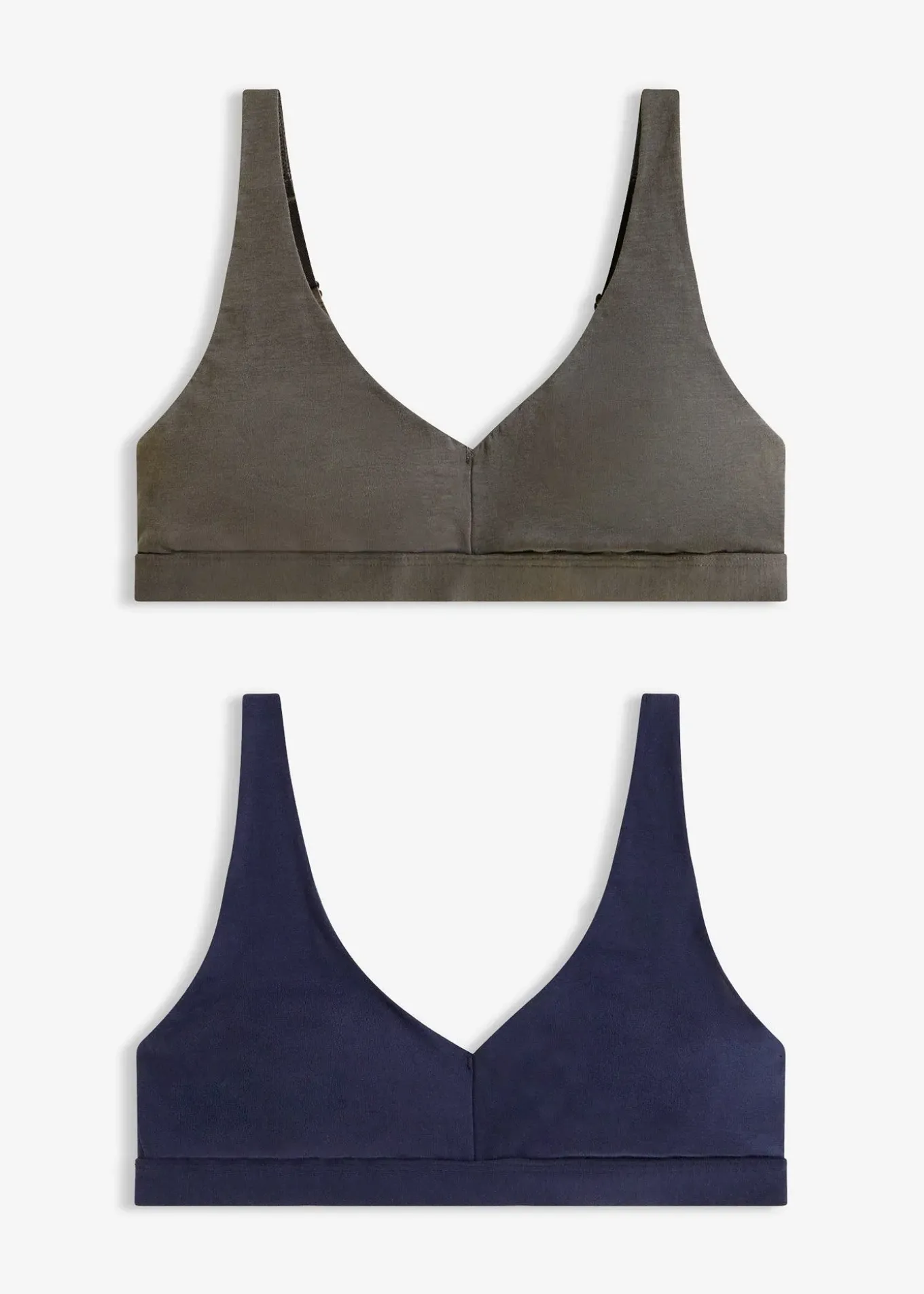 Lot de 2 soutiens-gorge bralette coton sans armatures