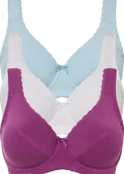 Lot de 3 soutiens-gorge coton à armatures