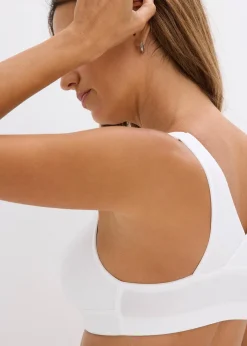 Lot de 2 soutiens-gorge coton sans armatures, fermeture devant