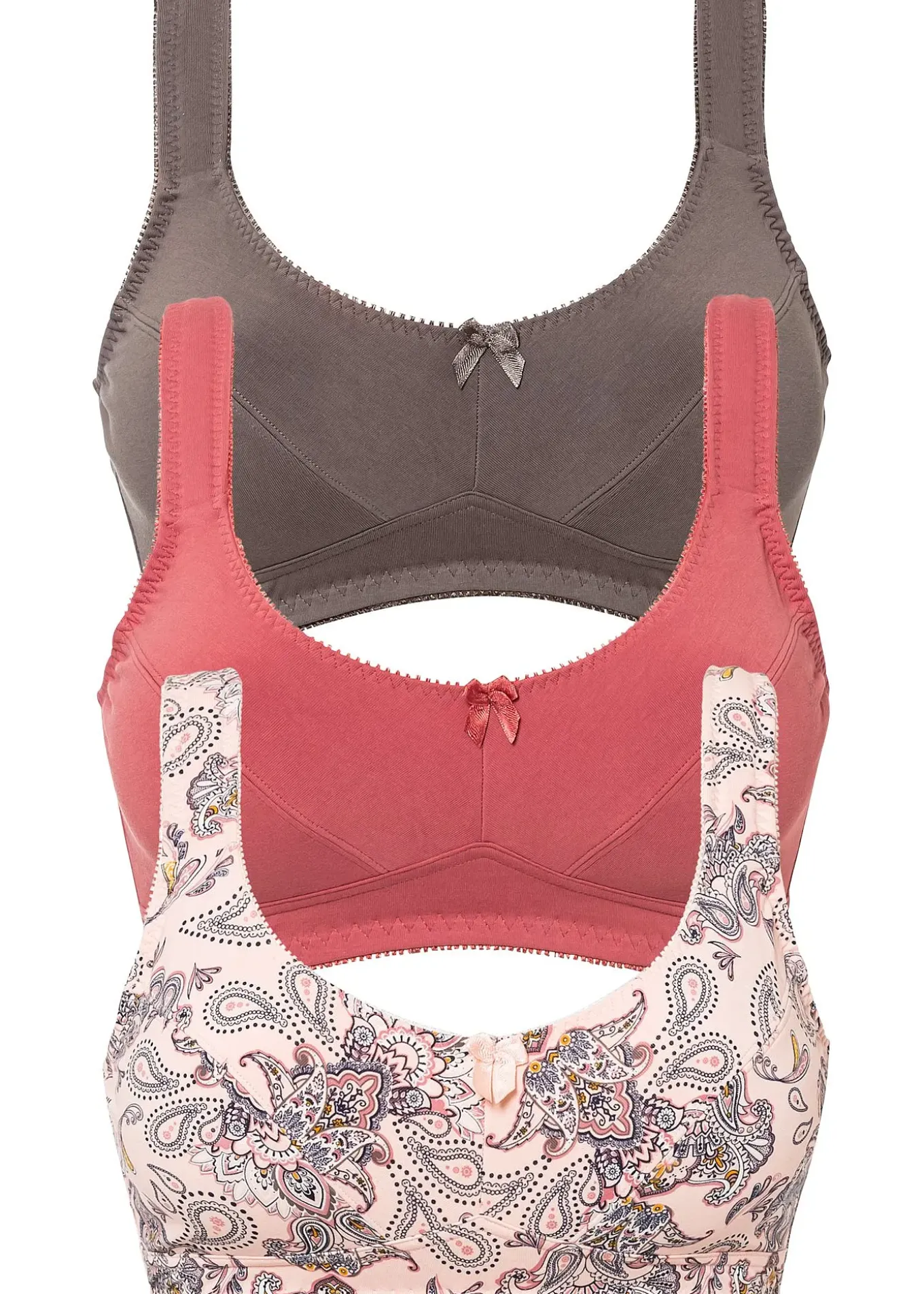 Lot de 3 soutiens-gorge coton sans armatures