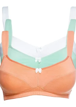 Lot de 3 soutiens-gorge coton sans armatures