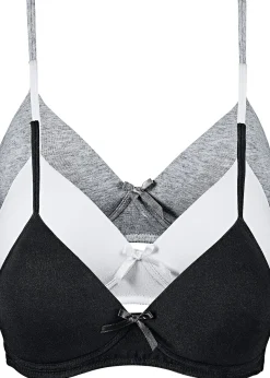 Lot de 3 soutiens-gorge coton à coques sans armatures