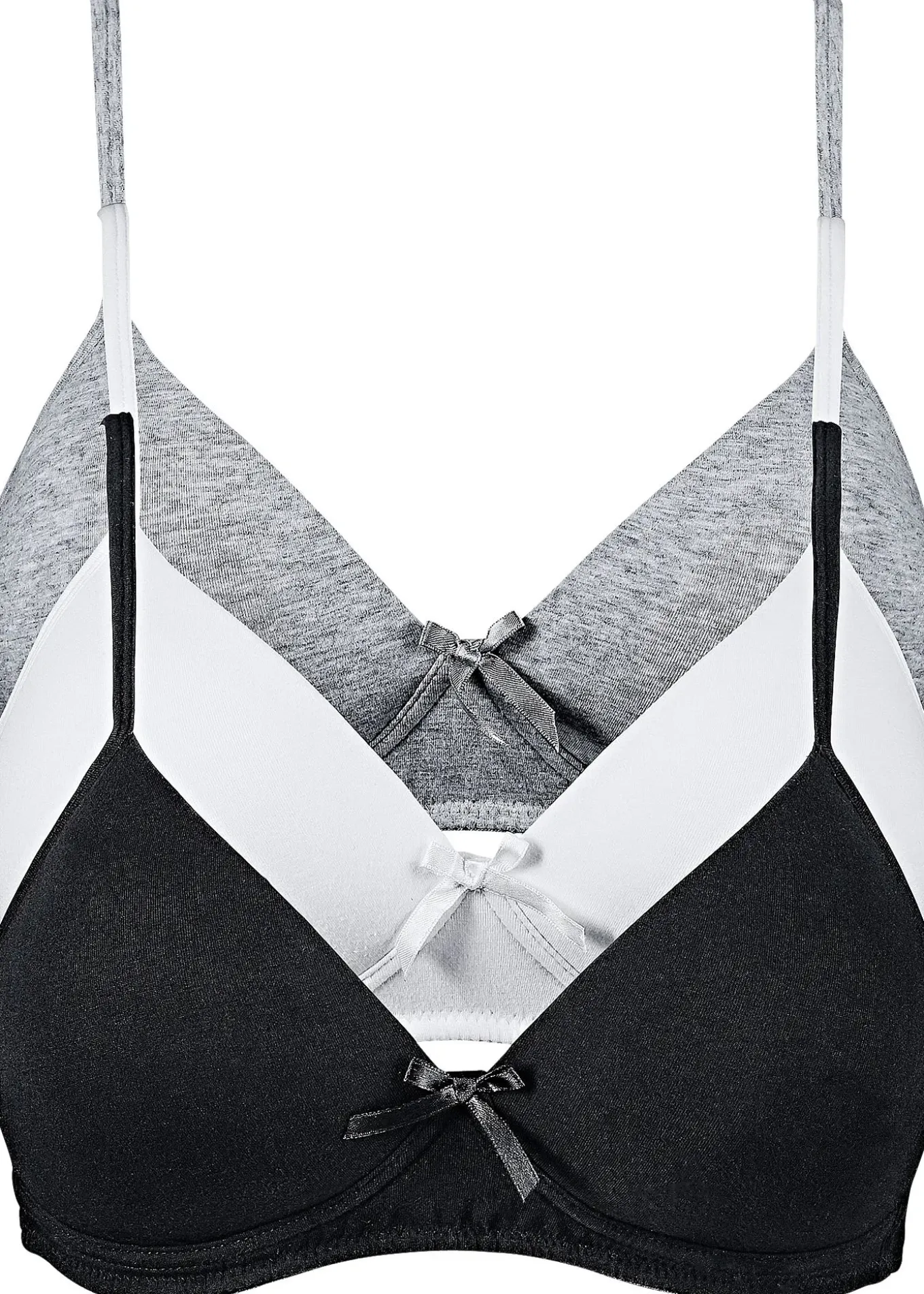 Lot de 3 soutiens-gorge coton à coques sans armatures