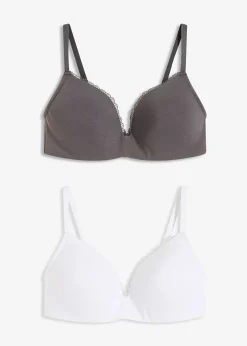 Lot de 2 soutiens-gorge coton à coques sans armatures