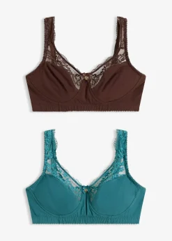 Lot de 2 soutiens-gorge coton sans armatures