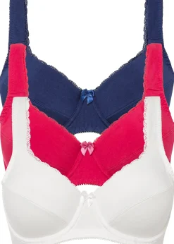 Lot de 3 soutiens-gorge coton à armatures