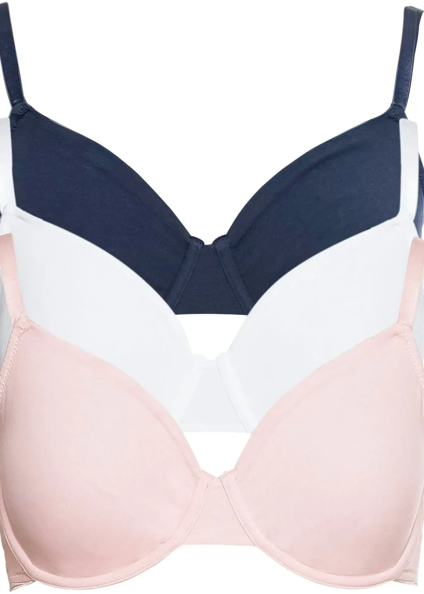 Lot de 3 soutiens-gorge coton moulés à armatures