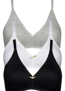 Lot de 3 soutiens-gorge coton sans armatures