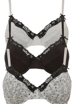 Lot de 3 soutiens-gorge coton à armatures