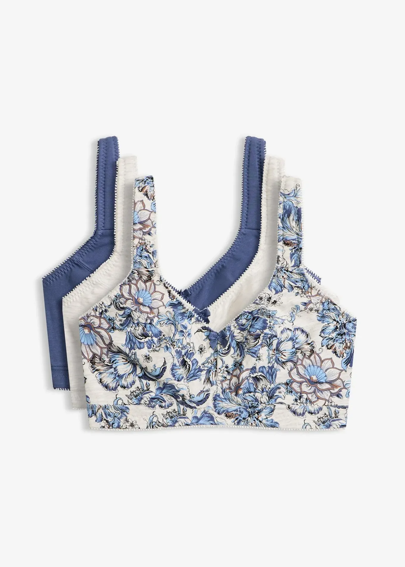 Lot de 3 soutiens-gorge coton sans armatures