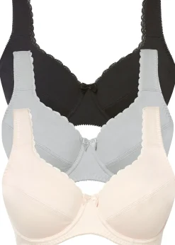 Lot de 3 soutiens-gorge coton à armatures
