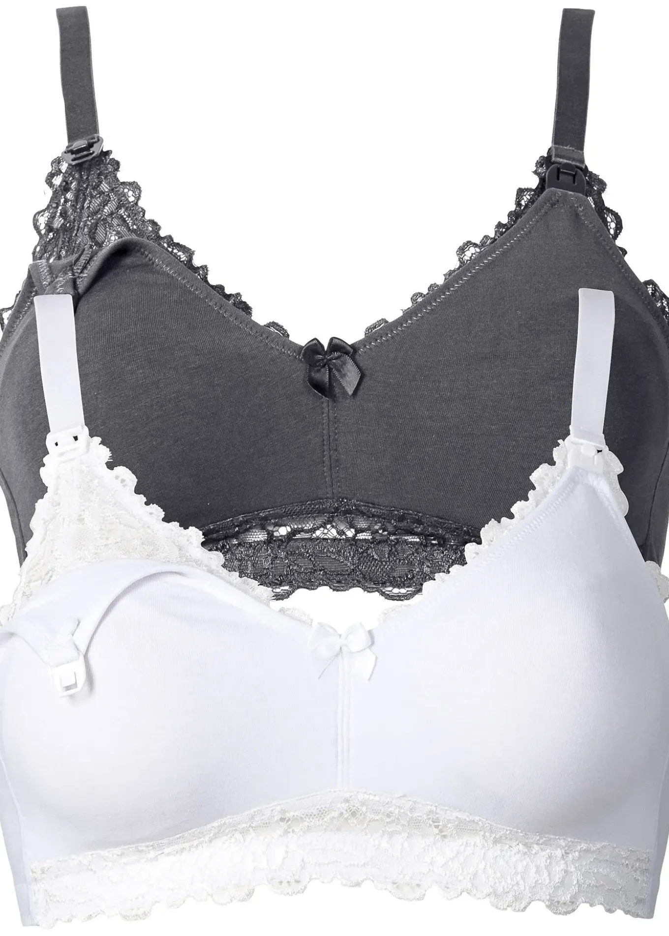 Lot de 2 soutiens-gorge d'allaitement sans armatures avec coton