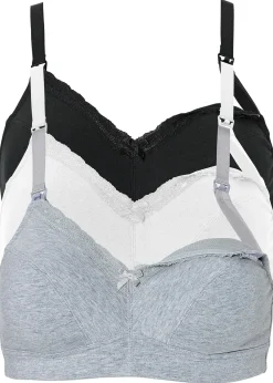 Lot de 3 soutiens-gorge d'allaitement coton sans armatures
