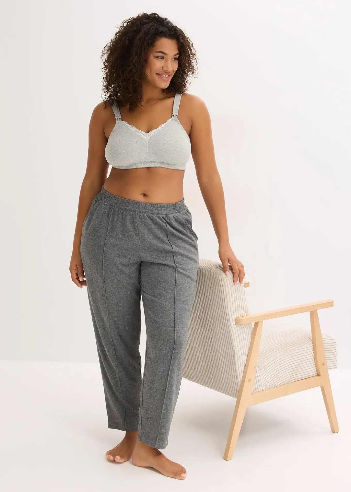 Lot de 2 soutiens-gorge d’allaitement sans armatures avec coton et dentelle