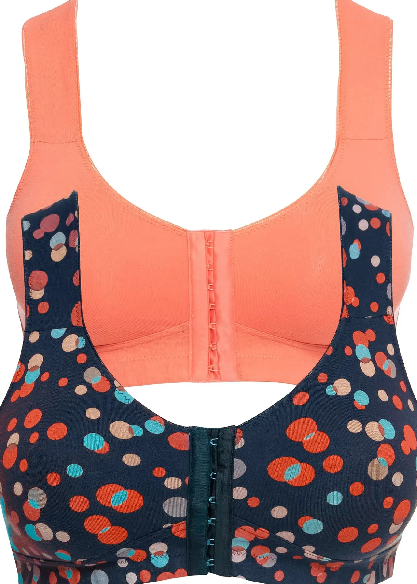 Lot de 2 soutiens-gorge fermeture devant sans armatures avec coton