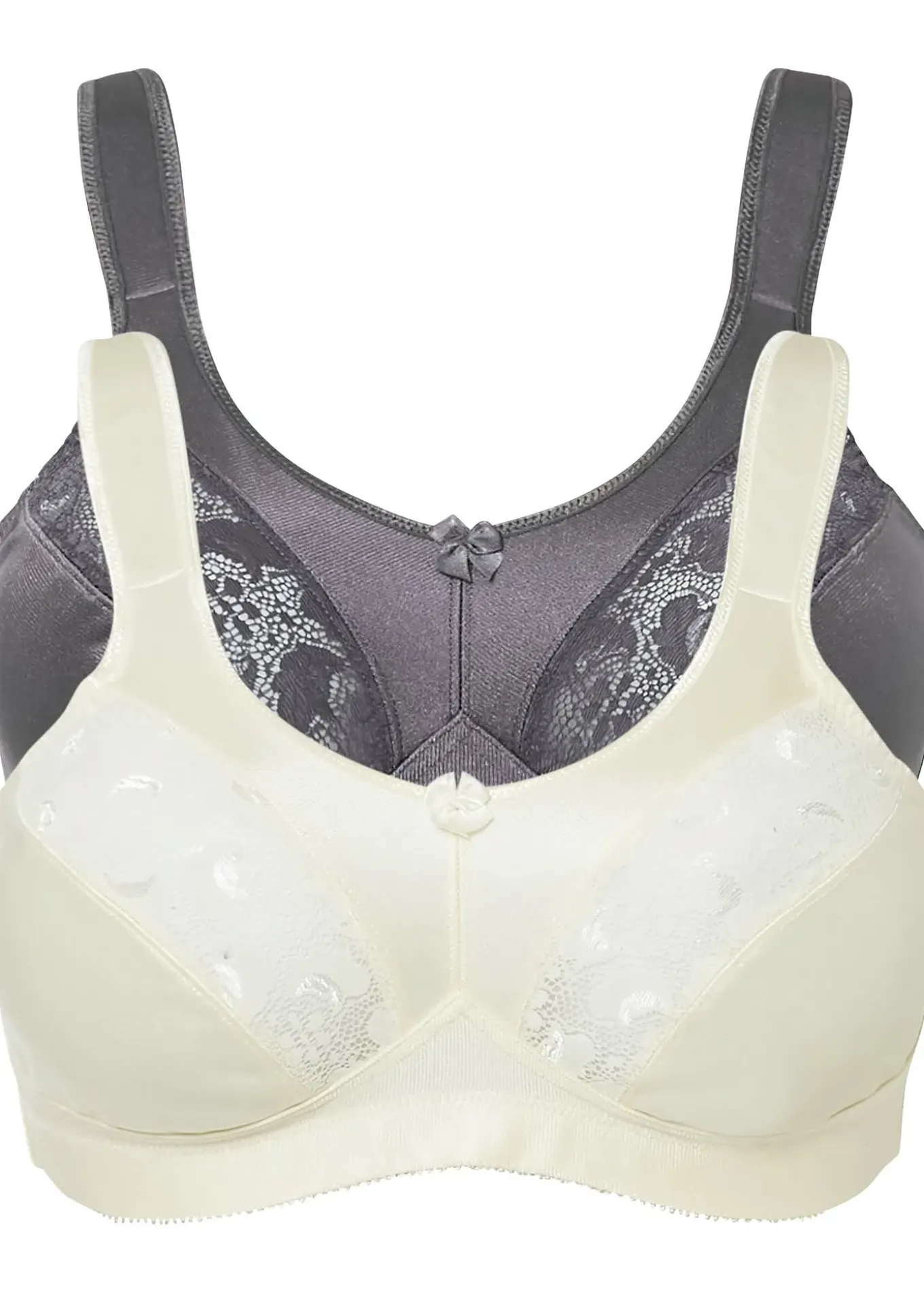 Lot de 2 soutiens-gorge grand maintien sans armatures, bretelles rembourrées